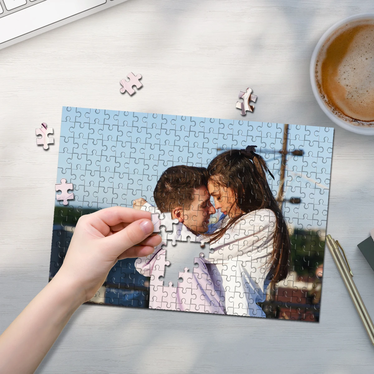 35/300/500/1000pcs Personalized Custom Photo Puzzle Couple photo DIY Toy Decoration Collectiable Gift Present Christmas