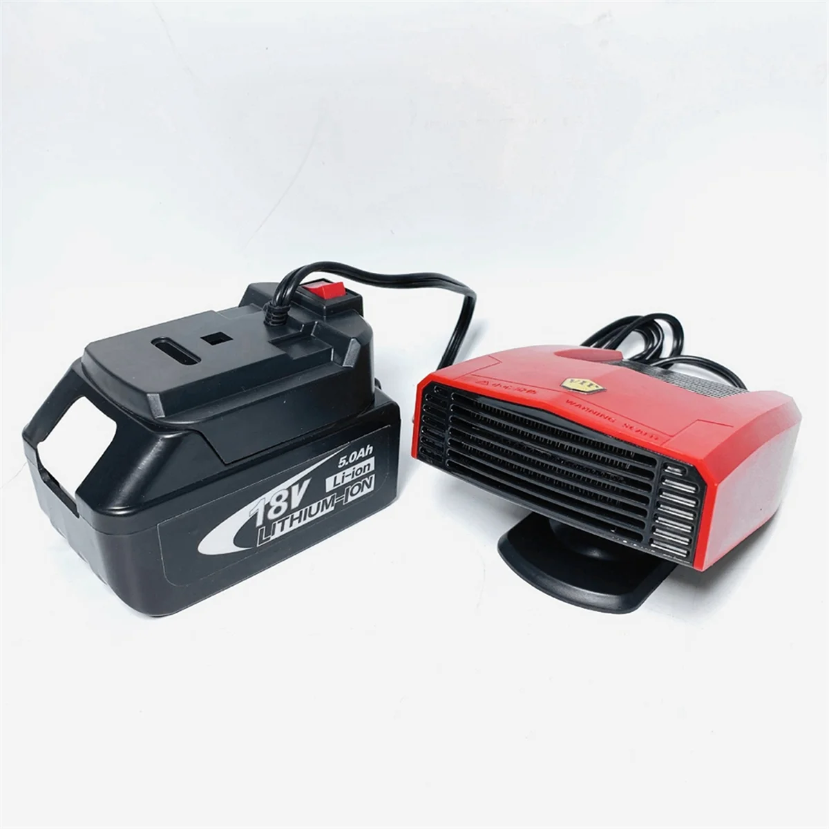 HHTL Car Heater Snow Demister Cold Defrosting Warm Wind Rotation Heating Fan for 18V Battery Car Mounted Warmer