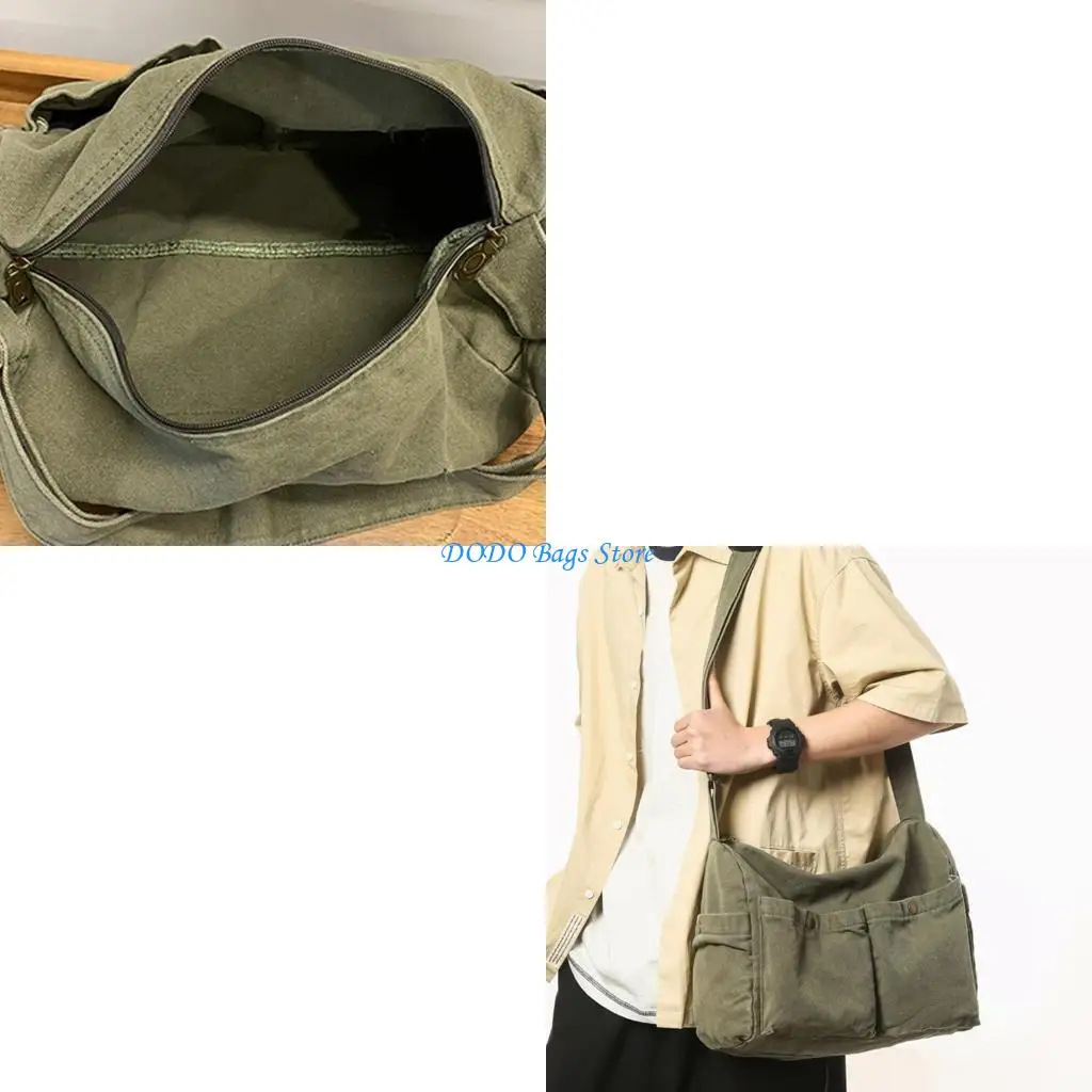 

E8FB Bag Canvas Bag Сумка с несколькими карманами на плече сумки для ноутбука