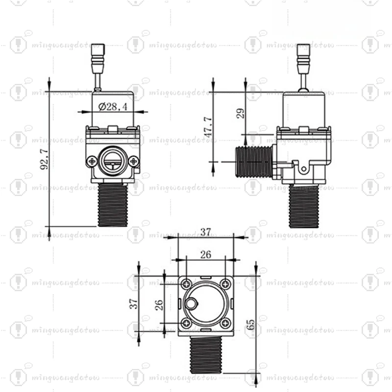 90° Right Angle Bistable Pulse Solenoid Valve, DC6V, Flush Valve for Induction Sanitary Ware
