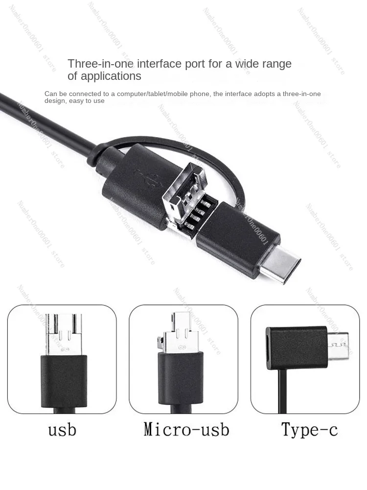 3.3mm Diameter High-definition Waterproof Endoscope Camera Module Industrial Pipeline Auto Repair Android No Drive Probe