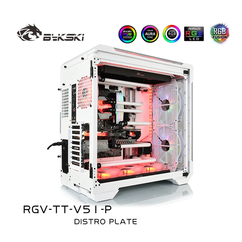 Imagem -04 - Bykski Placa Distro de Refrigeração de Água para tt Vista 51 Case Rgb Acrílico Waterway Board Reservatório Rgv-tt-v51-p