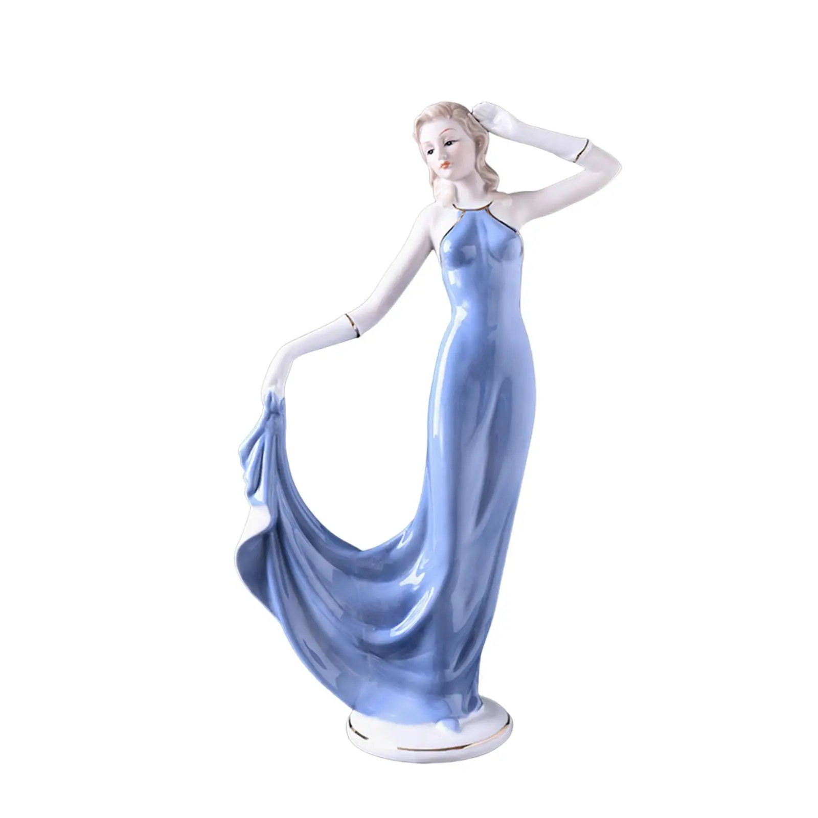 Lady Statue Nordic Fine Workmanship Girl Sculpture for Office Home Bookshelf Lifting Hem