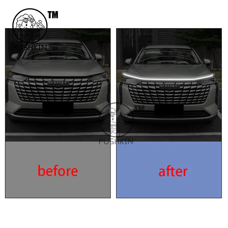 Iluminación del maletero del coche compatible con HAVAL H6 4th 2024 2025, luz de ambiente del maletero del capó delantero, barra de luz modificada, accesorios de Interior del coche