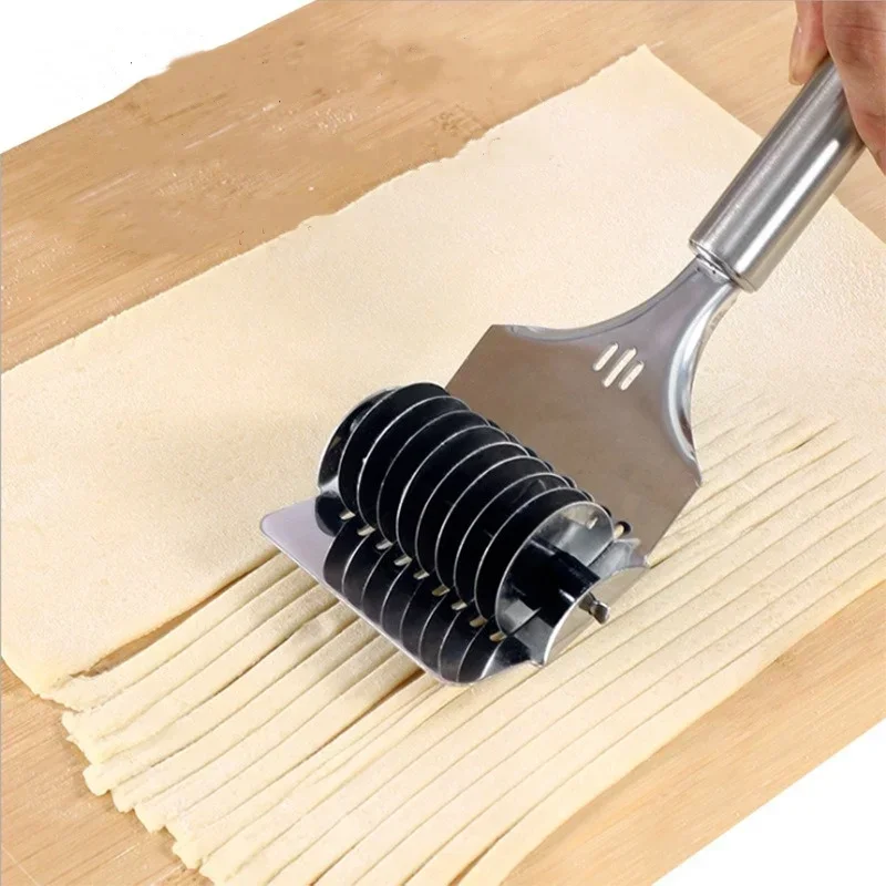 

1Pcs Stainless Steel Manual Spaghett Cutter Pasta Machine Dough Noodles Maker Ginger Garlic Roll Crusher Kitchen Cooking Gadgets