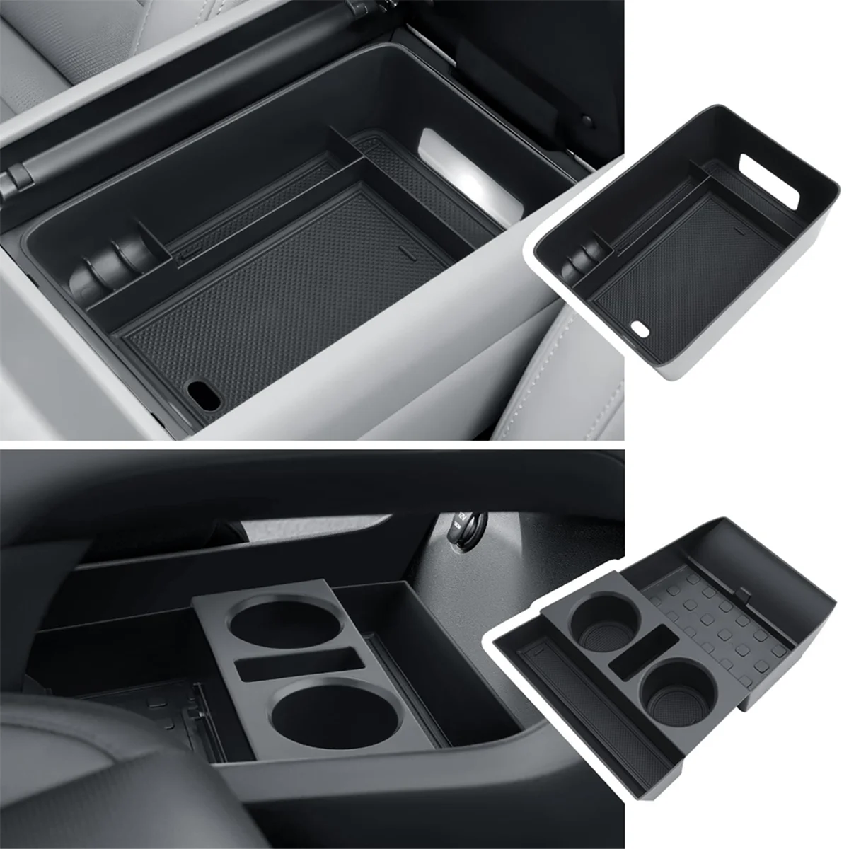 Lower Center Console Organizer Armrest Storage Box Tray Kit for Hyundai Santa Fe 2024 Insert Glove Pallet Accessories