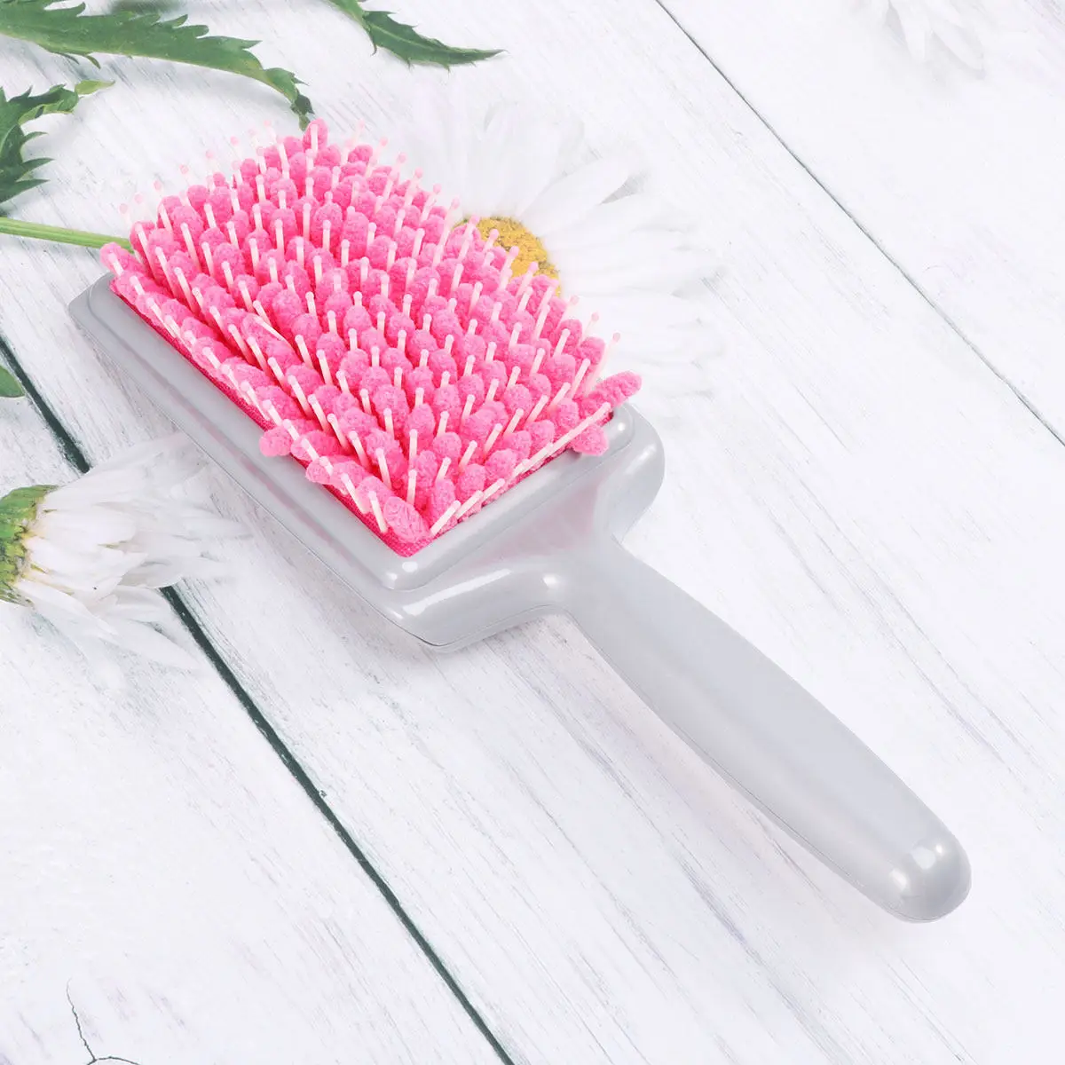 

Quick Dry Paddle Hair Brush with Dual Bristle System Fabric Plus Plastic for Faster Drying Less Damage Ergonomic Handle Sponge