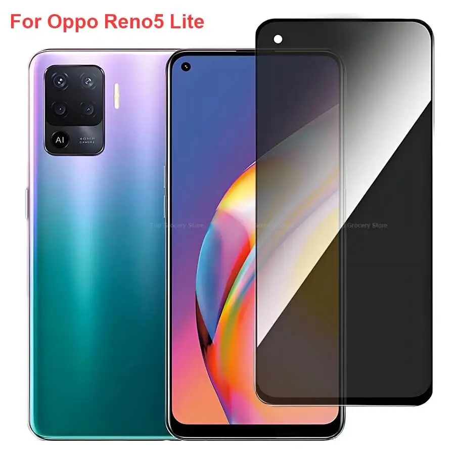 

Oppo Reno5 Anti Spy Privacy Tempered Glass Protector Compatible For Opporeno5 Lite Full Cover Screen Phone Film
