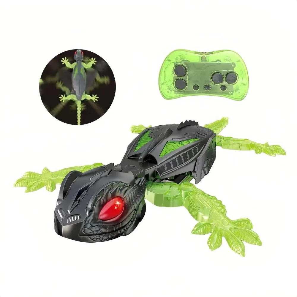 Nouvelle télécommande murale Rechargeable RC lézard, télécommande réaliste avec yeux LED, Robot grimpeur Gecko pour