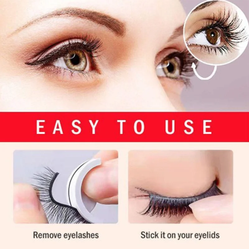 Reusable Self Adhesive Eyelashes Multi Styles Waterproof Natural False Lashes With Crystal Box (No Glue Needed)