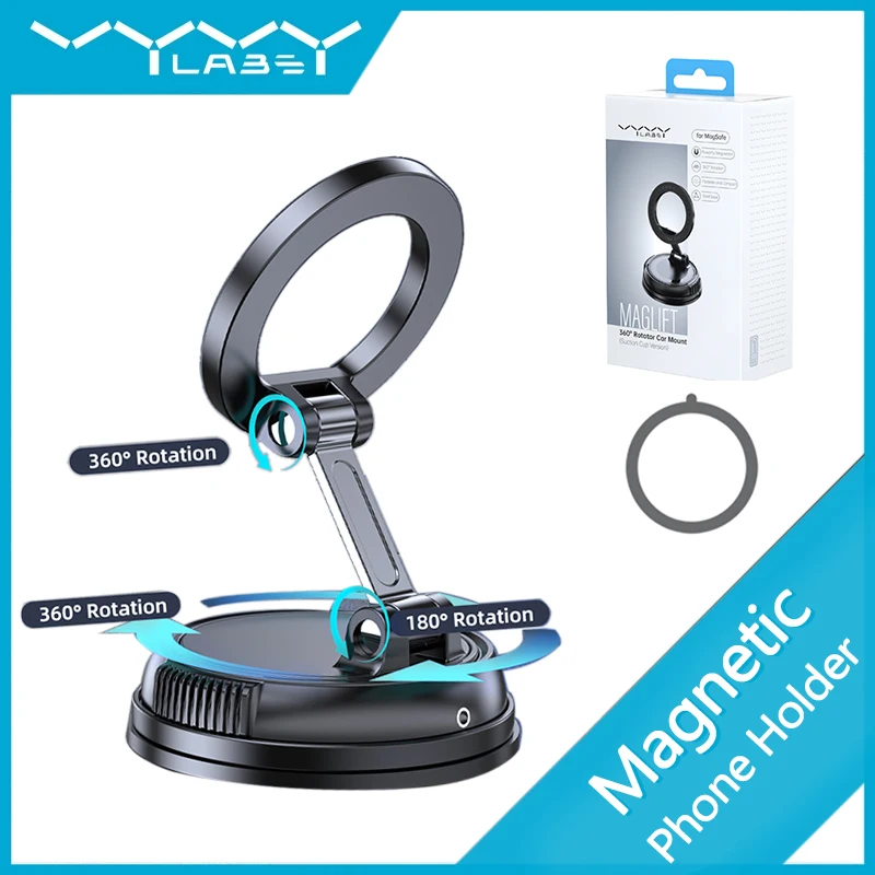 

VyVylabs Universal Use Magnet Car Bracket Upgraded 360° Adjustment Strong Magnetic Suck Foldable Car Navigation Phone Holder