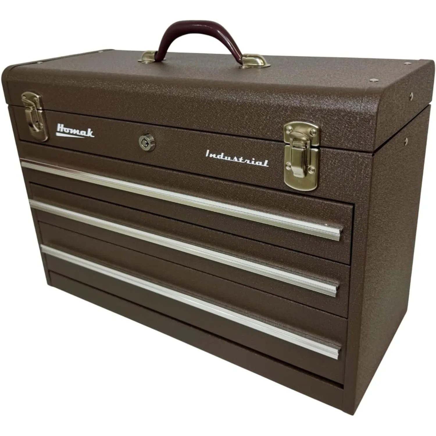 Industrial 20-Inch 3-Drawer Friction Toolbox, Brown Wrinkle Powder Coat