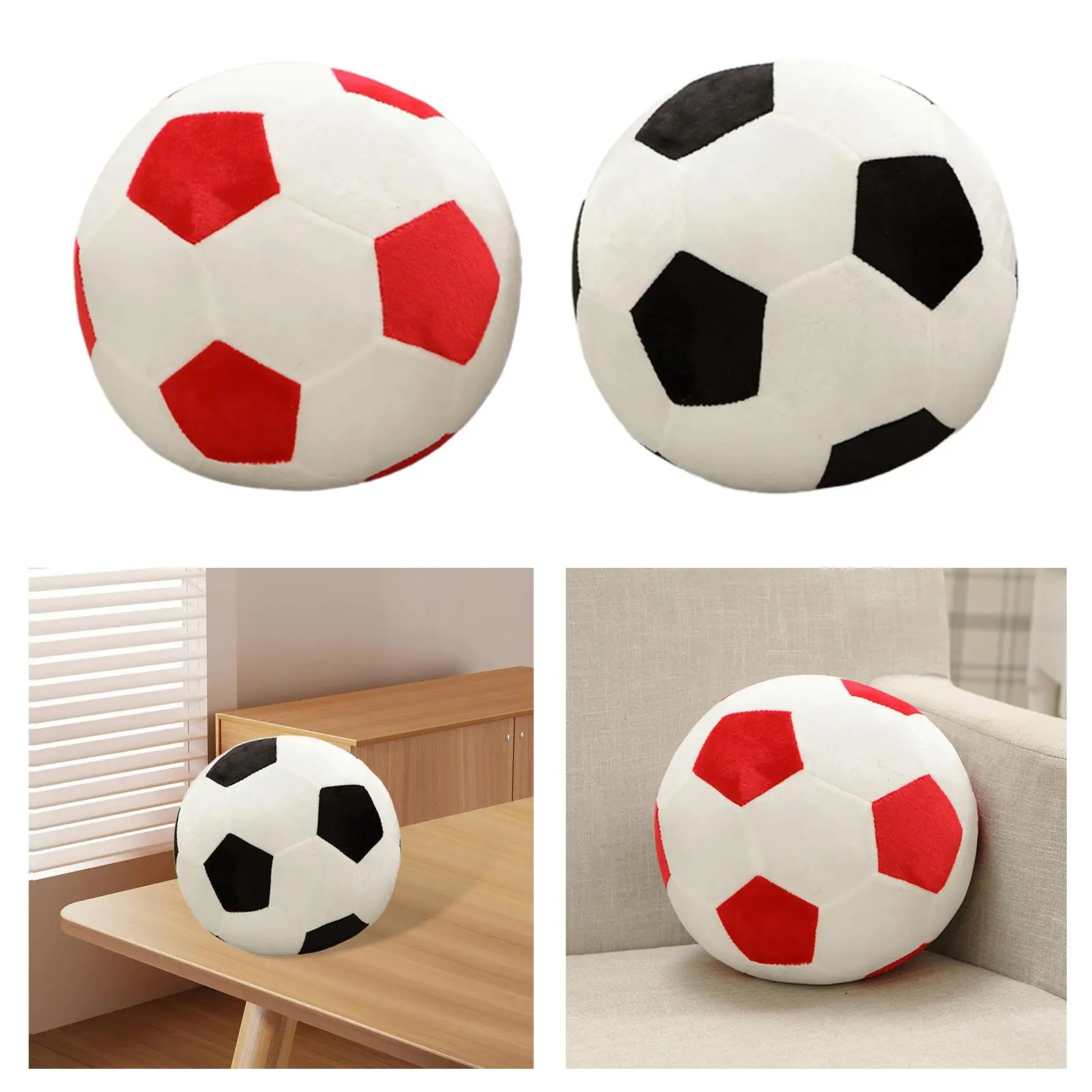 

Football Shaped Plush Toy 20cm Soft Ornament Competition Rewards Room Decor Sport Theme Cushion for Club Office Car Bars Sofa