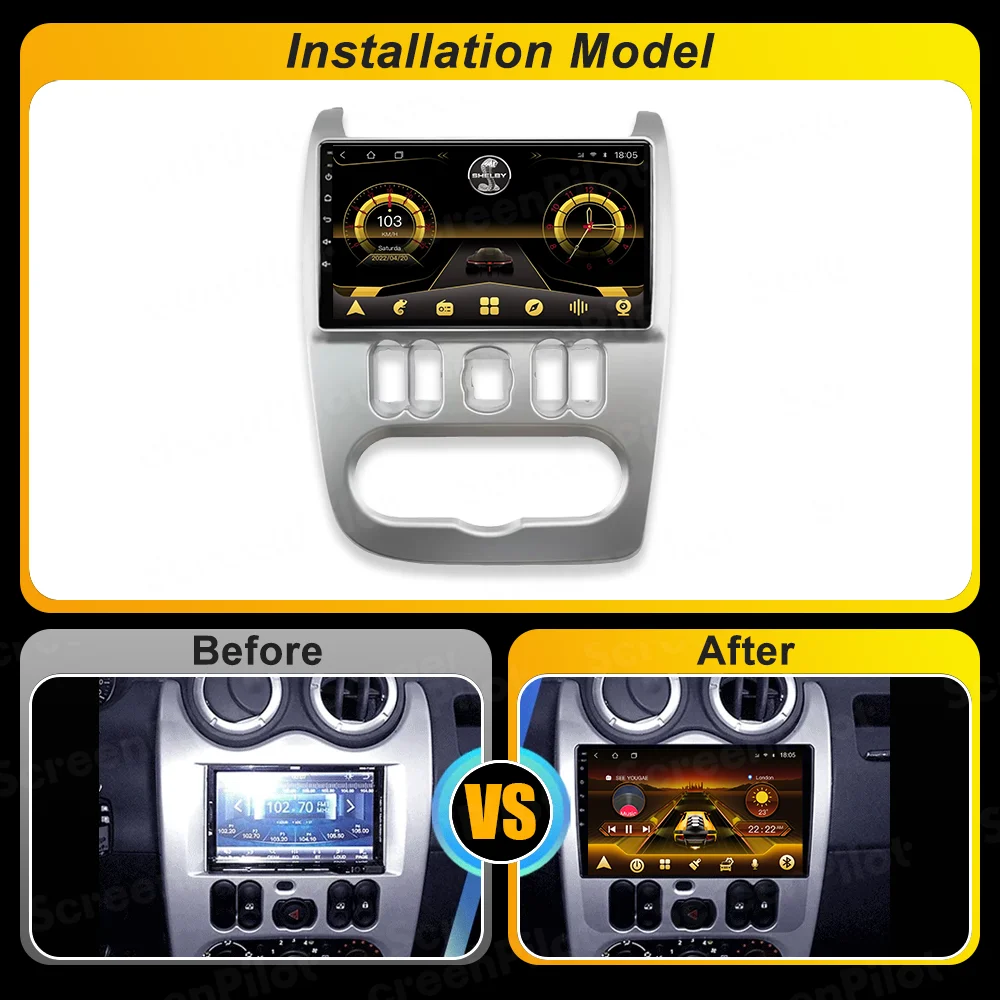 لرينو لوجان 1 سانديرو 2009 2010 2011 2012 - 2015 أندرويد 15 ستيريو رئيس وحدة مرآة رابط الوسائط المتعددة مشغل فيديو واي فاي 5G #4