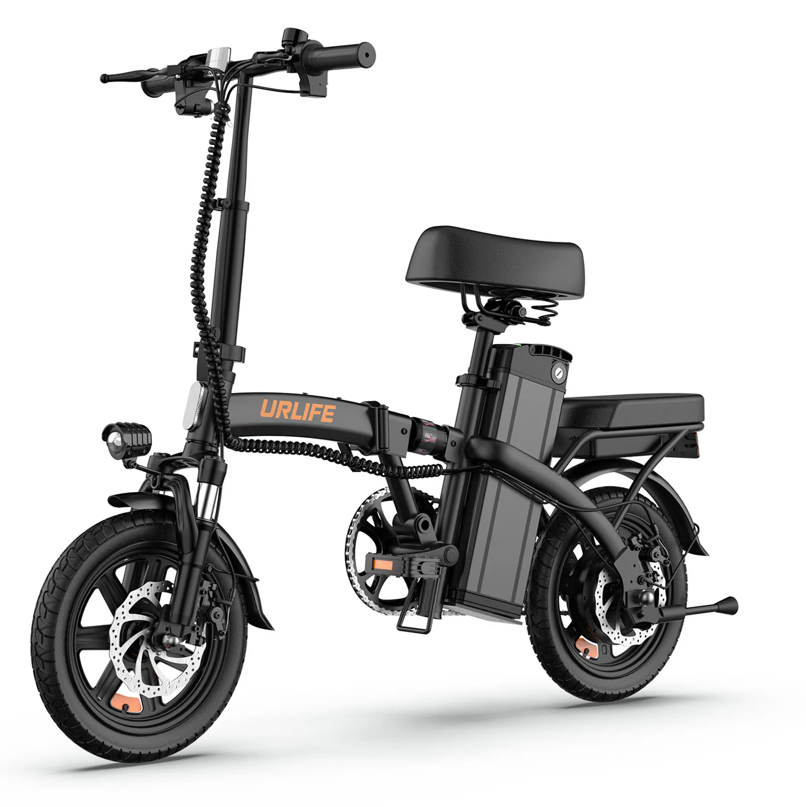 URLIFE F1L Unisex E-Bike mit 250W Motor, 48V 7,5AH herausnehmbarem Akku, 14-Zoll-Reifen und 3 Fahrmodi – Detail 17