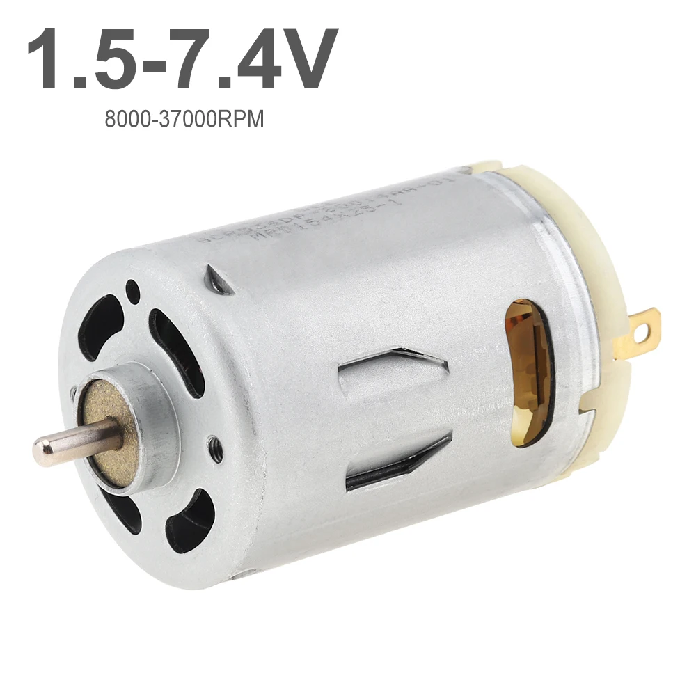 

R540 DC Motor 1.5V-7.4V 37000RPM High Speed High Power Brush 540 Micro Motor for Bench Drill Vacuum Cleaner Small Appliances