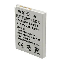 EN EL8 ENEL8 EN-EL8 Batteries for Nikon COOLPIX P1 P2 L1 L2 S1 S2 S3 S4 S5 S6 S7 S7C S8 S9 S51 S50 S52 750mAh Camera Battery