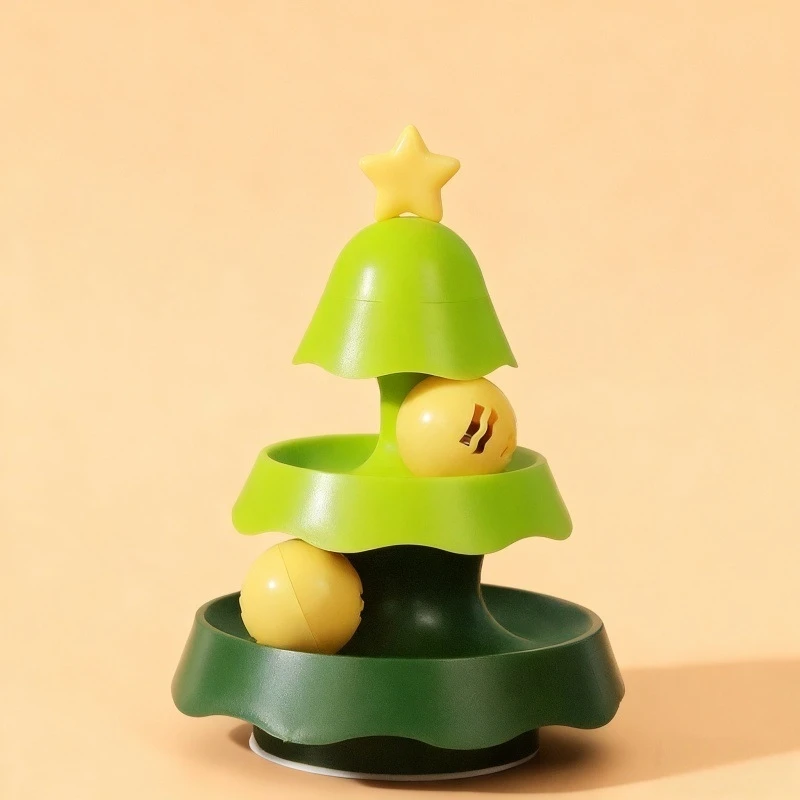 

Трехслойная мини-игрушка-поворотник для кошек с колокольчиками, интерактивный мяч из кошачьей мяты для самостоятельных игр для домашнего кота, время игр, Рождественский подарок