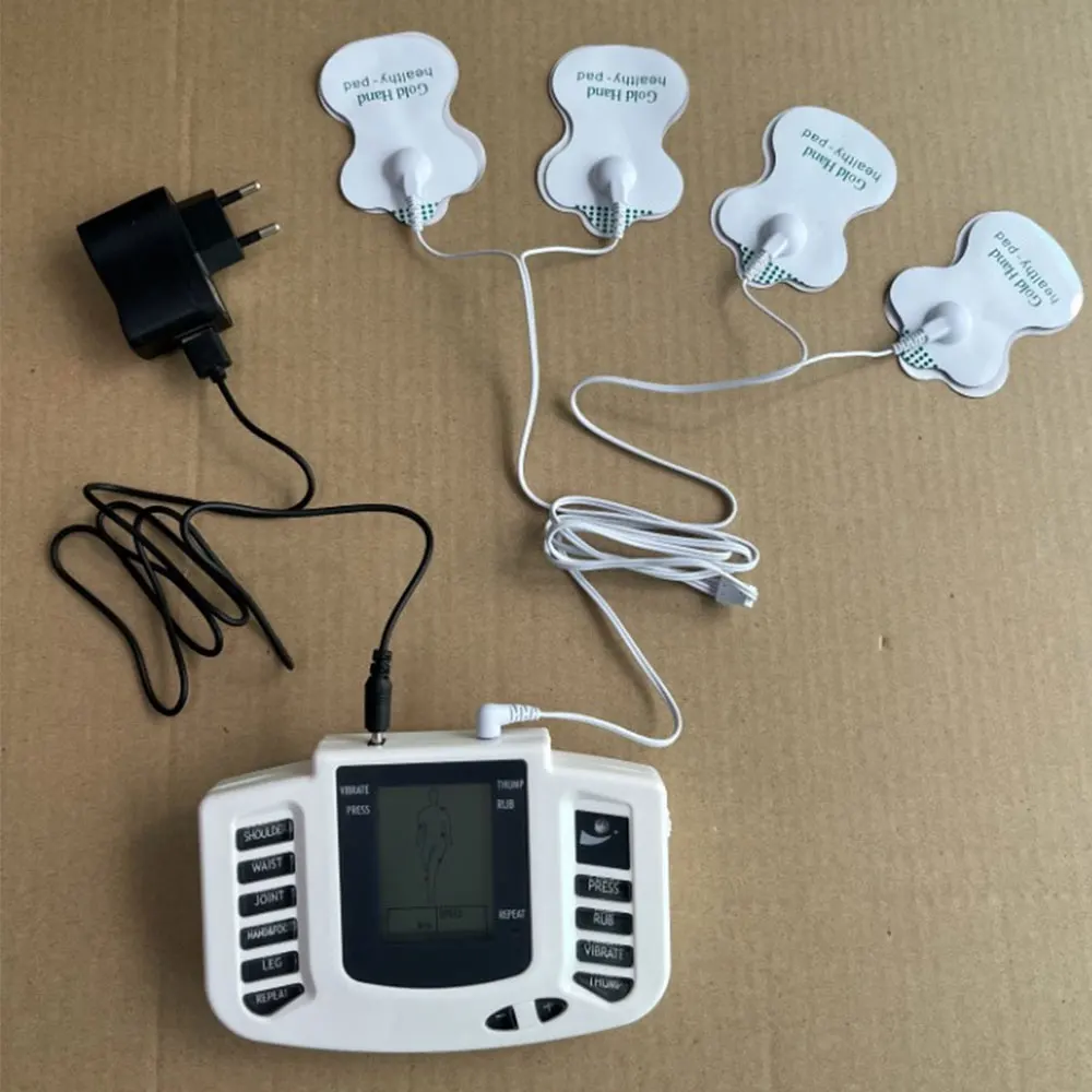 1Set Electrical EMS Muscle Stimulator Pulse Tens Acupuncture Therapy Machine Body Relax Muscle Therapy Massage Device EU Plug