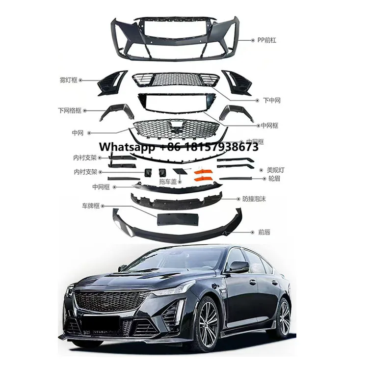 

Front Bumper and Grille CT5 V 2020 2021 2022 2023 Hot Selling Car Accessories Upgrade Blackwing Body Kit Bumper for Cadillac