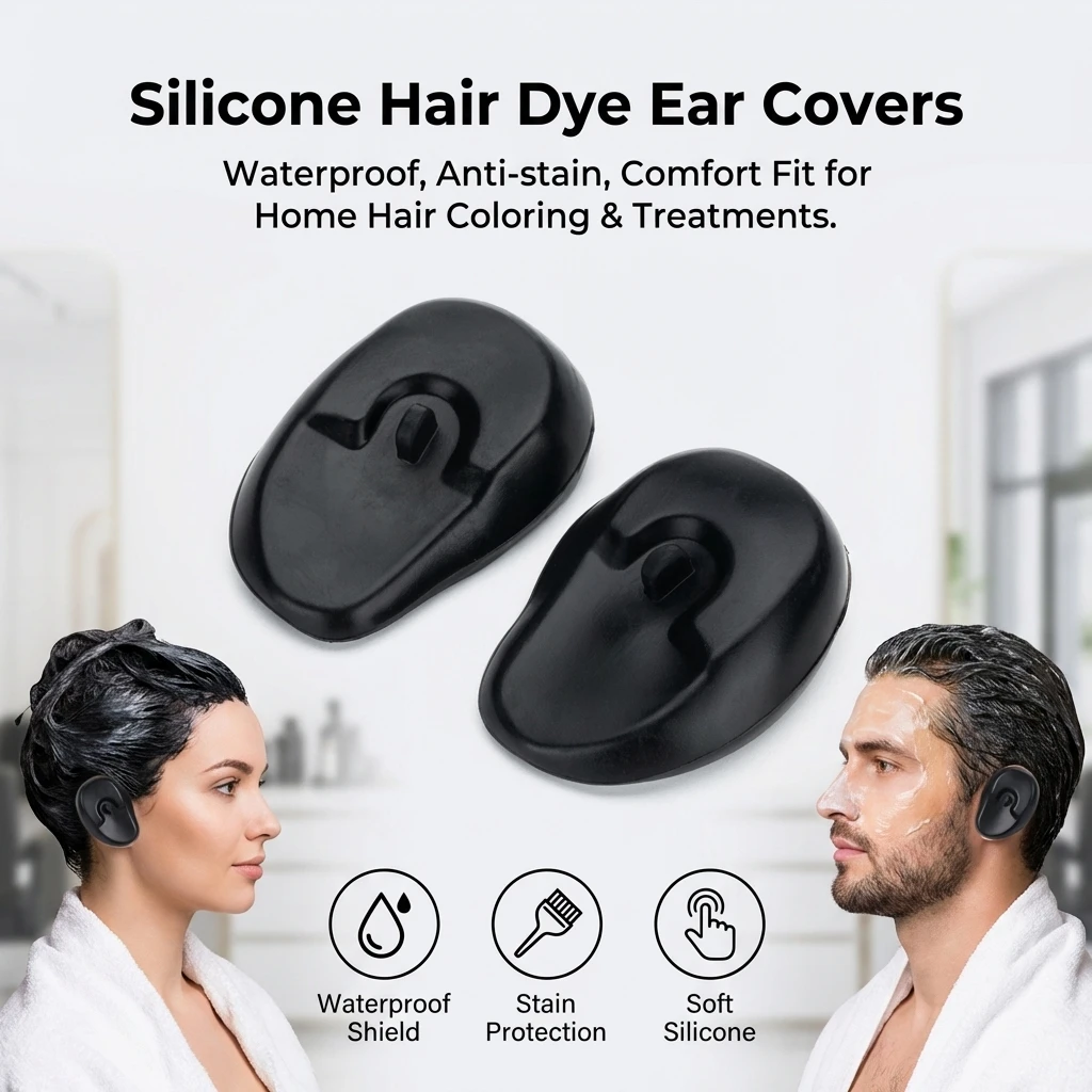 Salon Hair Coloring Silicone Ear Covers Waterproof Reusable Anti Stain Ear Protectors For Hair Dye And Conditioning Home Use