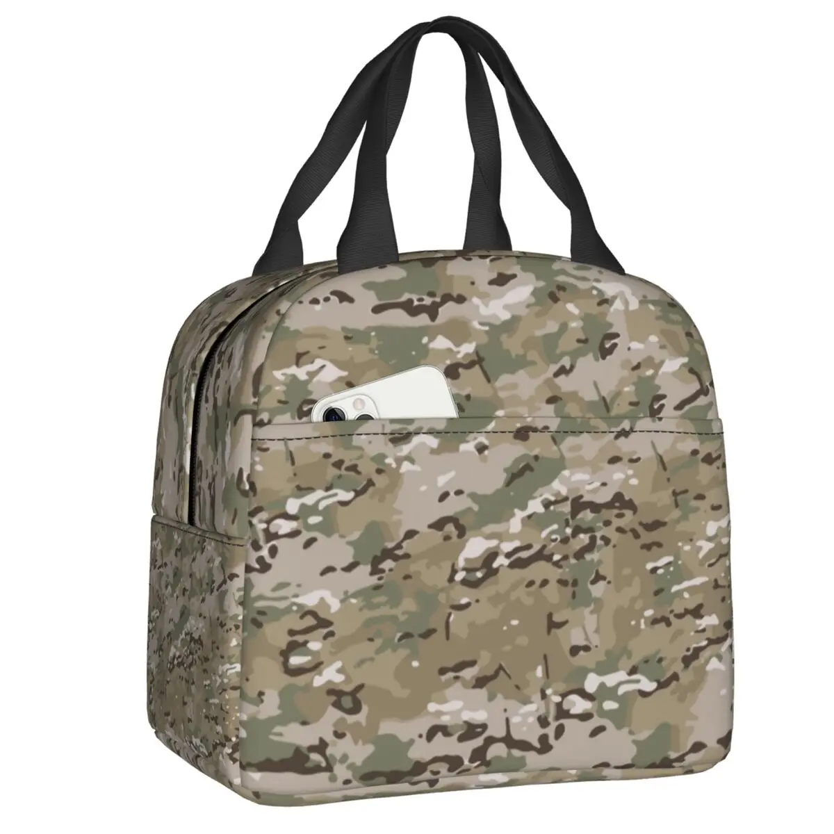 Custom Tiger Stripes Camo Resuable Lunch Box Women Waterproof Camouflage Thermal Cooler Food Insulated Lunch Bag Office Work