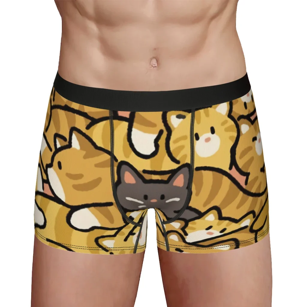 In the Middle of Orange Cats  Underpants Homme Panties Male Underwear Ventilate Shorts Boxer Briefs