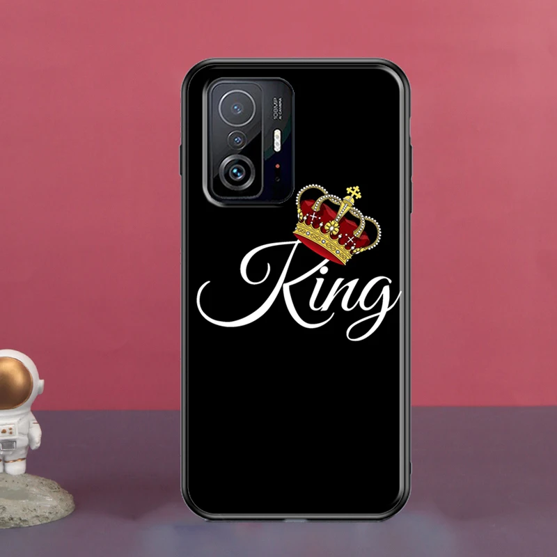 Crown QUEEN & KING Couples For POCO X5 X3 F5 Pro X4 F4 GT M5s C40 F3 Case For Xiaomi 13 Lite 12 11T 12T Pro 12X Cover