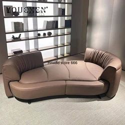 Track sofa 360 degree rotating activity backrest desede leather sofa