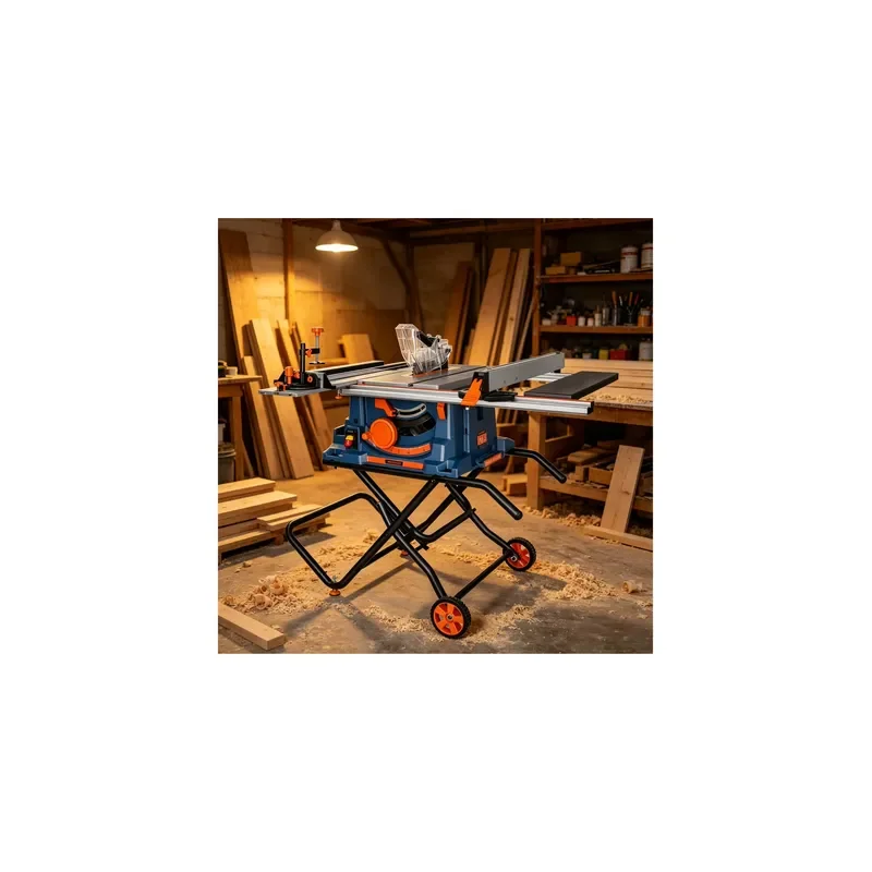 220V 1800W 255mm Portable Folding Wood Table Saw Complete With Vacuum Cleaner for Household DIY Wood Cutting Projects