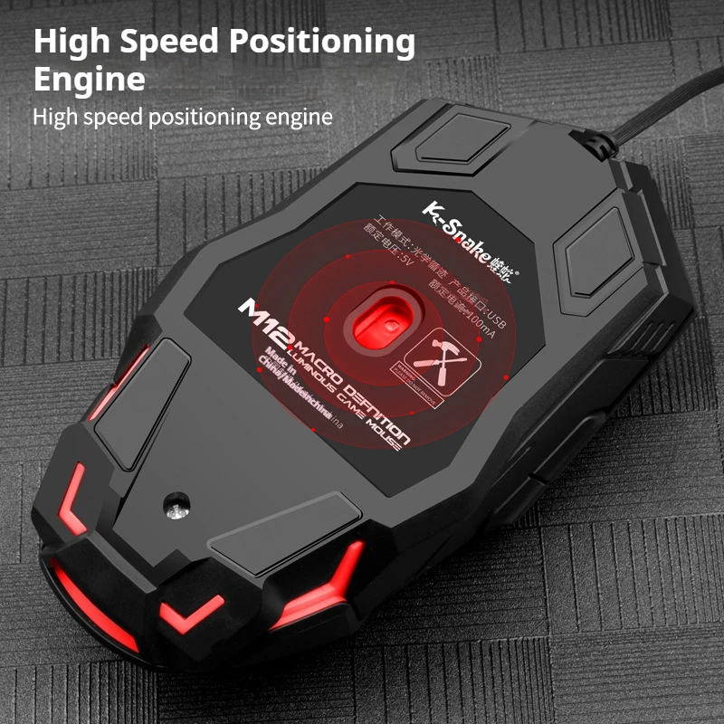 Noenname_null Game Mouse Office Mouse,Multi Light Mouse Computer Laptop Office Mouse Usb Wired Mouse, Game Player Macro Editing