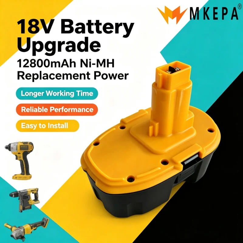 18V Ni‑MH Battery Pack 6800mAh‑12800mAh Replacement Fit Dewalt DC9096 DE9039 DE9095 DW9098 DE9503 Power Tools