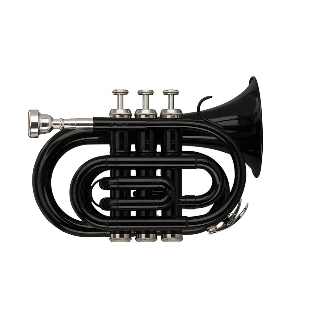 

SEASOUND OEM Mini Pocket Trumpet BB Tone Black Brass Instrument Trompette JYPT406BK