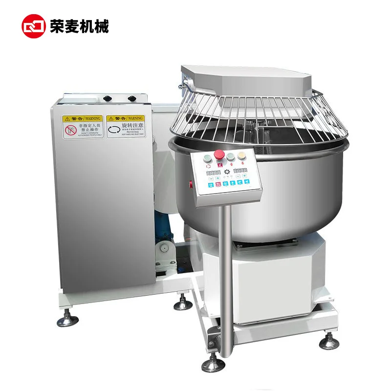 Two-speed double-action dough mixing machine Intelligent dough kneading machine, commercial flour mixer 100kg large-capacity tur