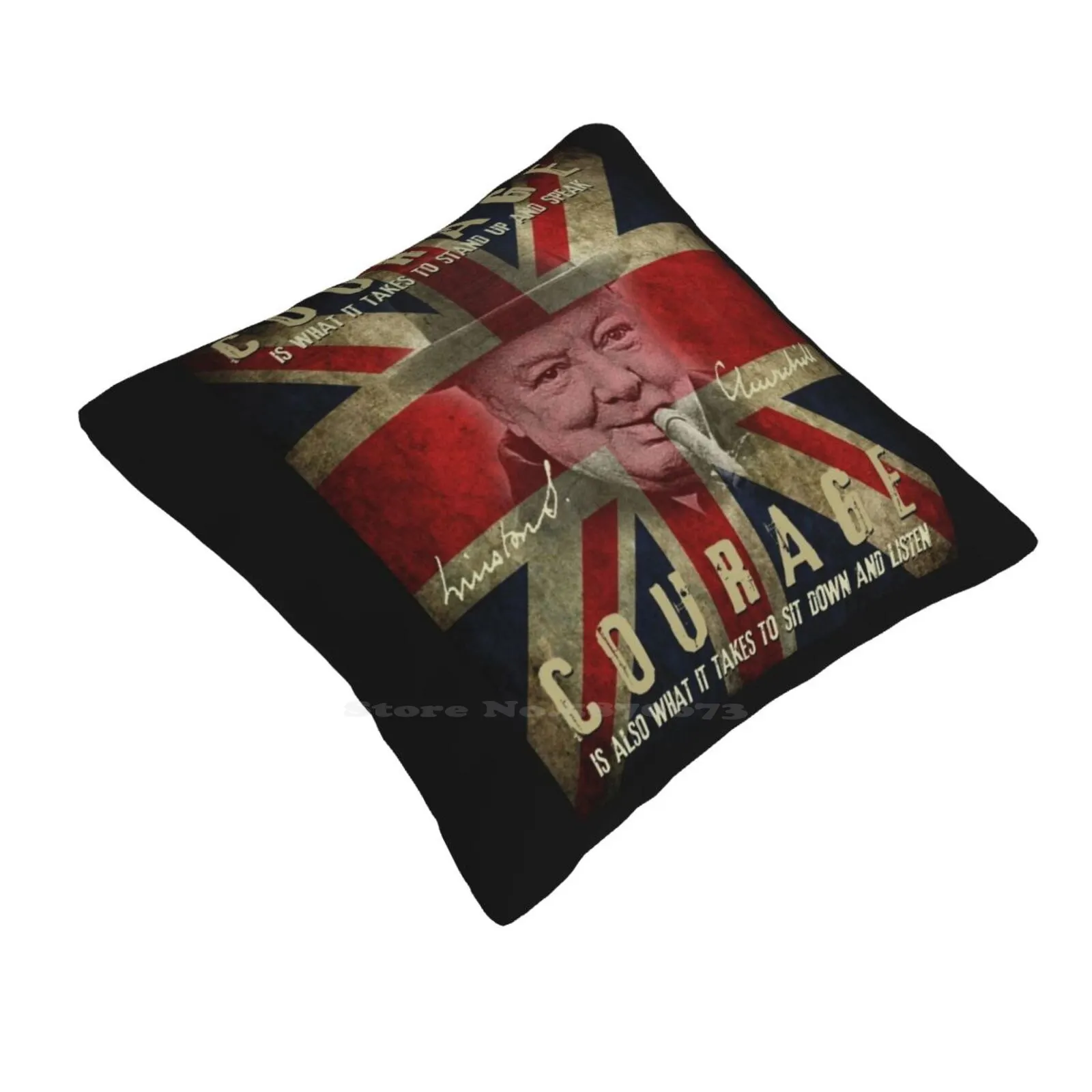 Churchill Pillows Case Bedroom Home Decoration Winston Churchill England History War Brave Politics Sir Winston Cigar