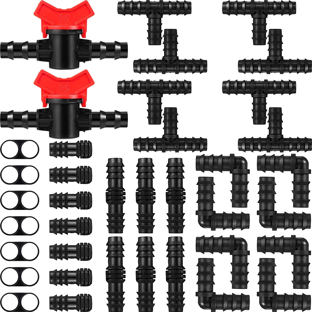 21 sztuk zestaw do nawadniania kropelkowego prosto Tee kolanko dla 1/2 Cal 16mm rury podlewanie ogrodu
