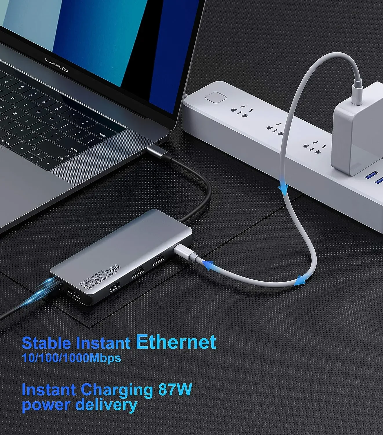 Imagem -06 - Mokn-triple Display Usb c Hub Adaptador Multiport com Hdmidpusb 3.0gigabit Ethernetsd Tf100w pd hp Dell Lenovo 12 em 1