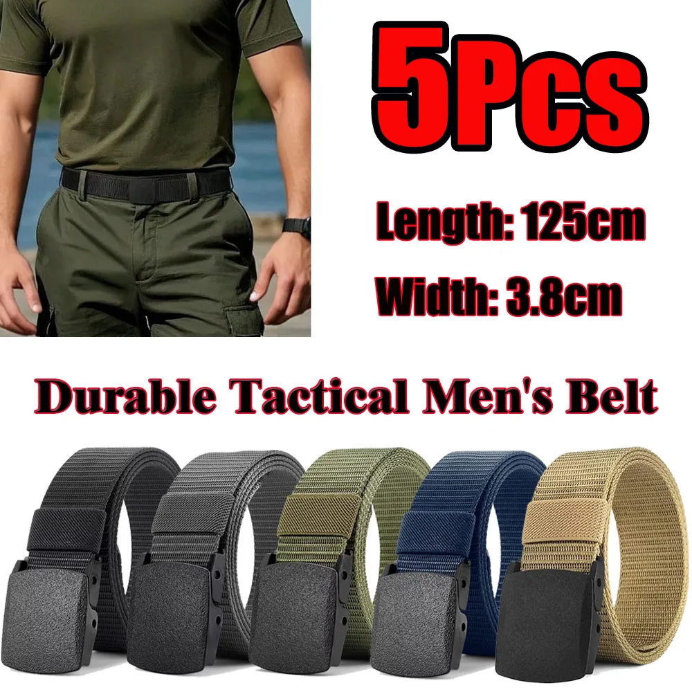High Quality Automatic Buckle Belt Men's Canvas Tactical Belt Black Workwear Casual Outdoor Military Training Pants Belt For Men