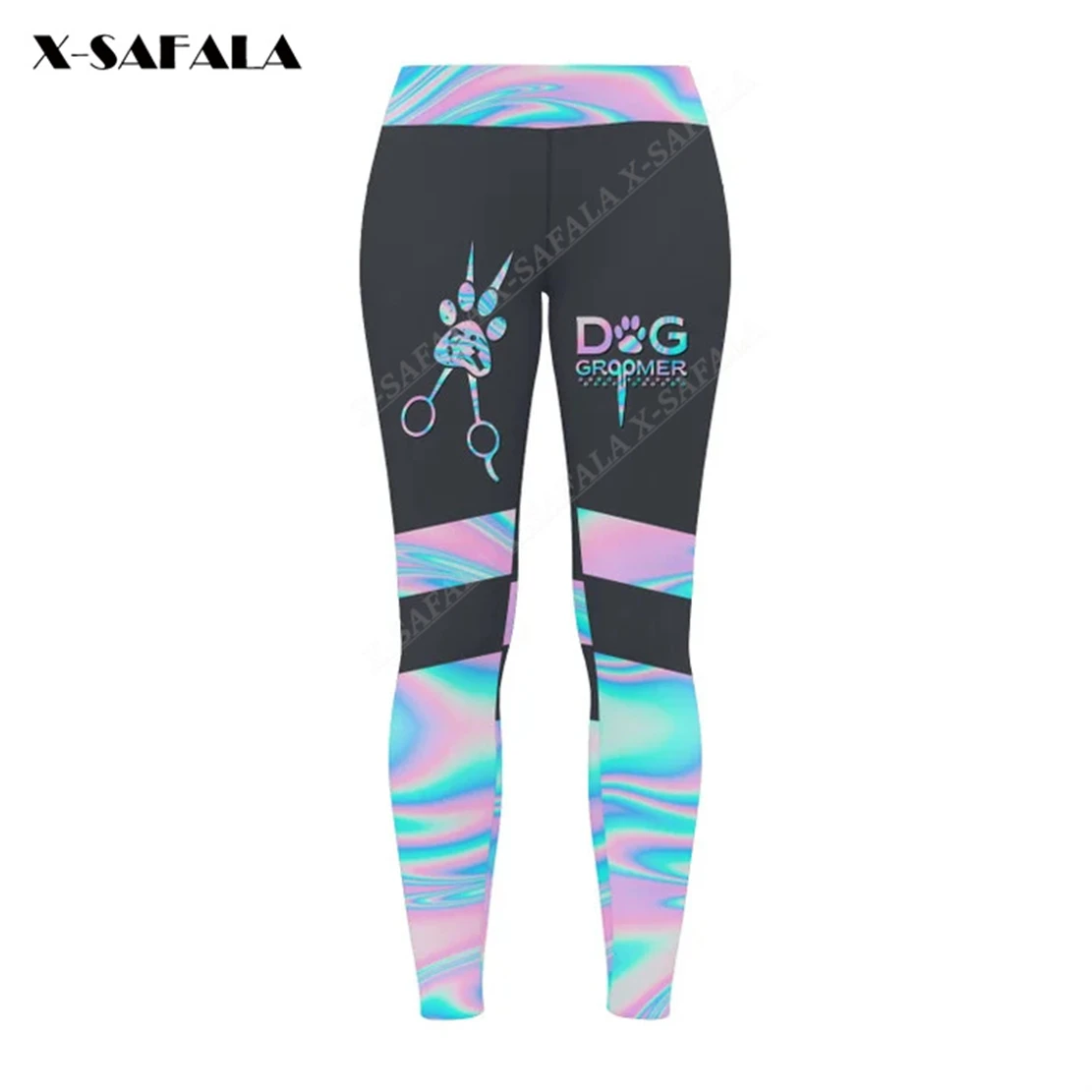 

Pet Groomer Grooming Leggings Gift Tie Dye 3D Print Women Yoga Girl Stretch GYM Slim High Waist Legging Summer Sports