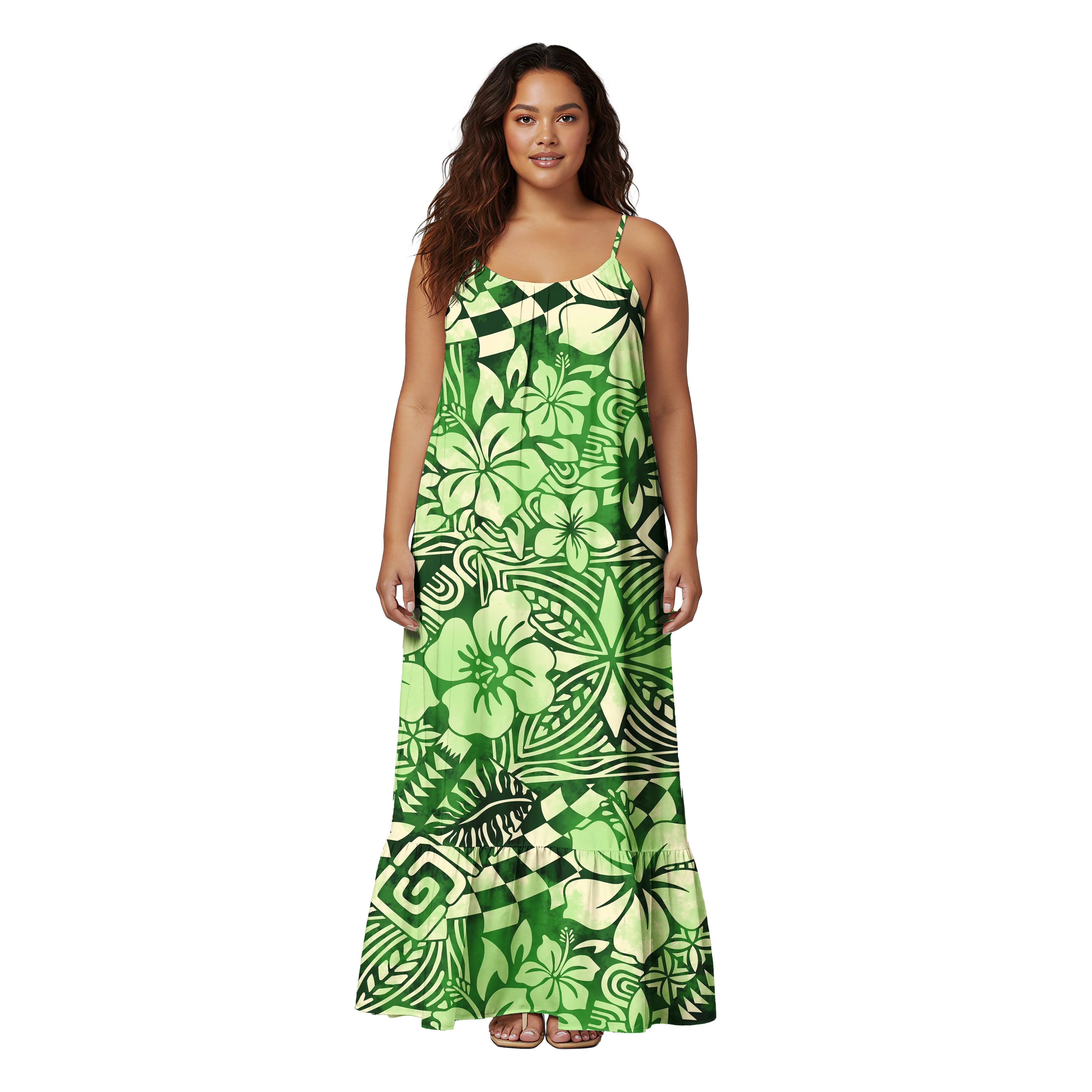 

Brand New Design Custom Image Lady Clothing Plus Size Fashion Ladies Samoan Polynesian Elegant Women Dress Mermaid Loose Dress