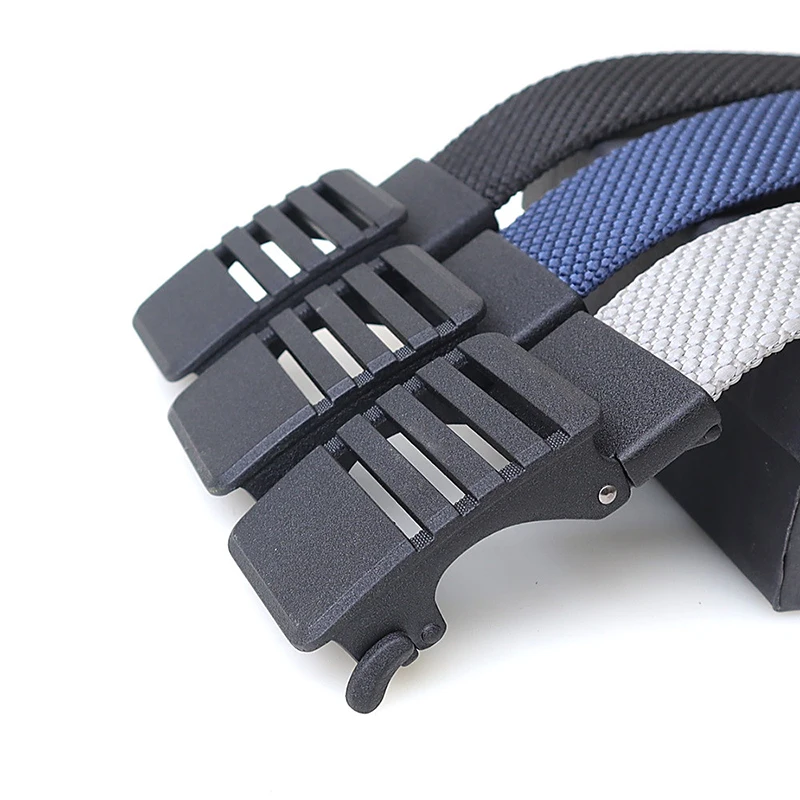 새로운 자동 버클 남자 벨트 자동 이빨없는 디자인 남자 캔버스 벨트 야외 캐주얼 남자 & 여자 스포츠 청바지 벨트
