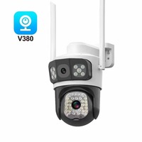 4MP UHD V380APP  IP Camera WIFI Dual-Camera Lens System PTZ Home Security Camera 4X Zoom CCTV Camera P2P Speed Dome Camera