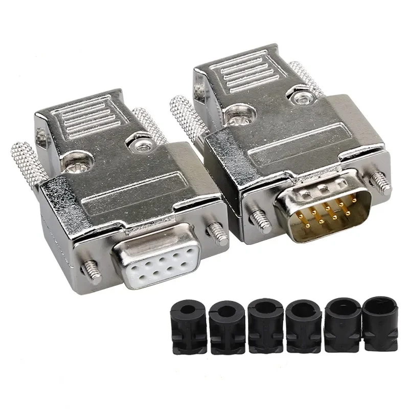 DB9 Metal Connector Female/Male Adapter Series Connector D-Sub Plug COM Contactors 9 Pin 2Row Port Socket