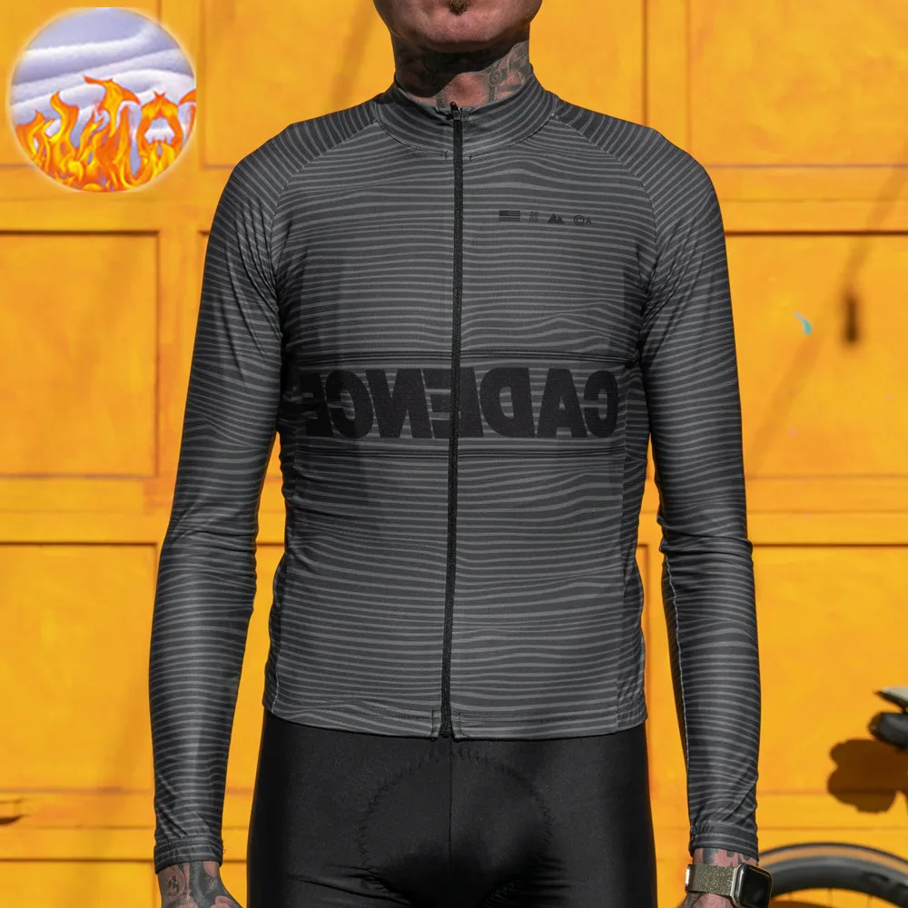 Thermal Fleece Cycling Jacket Men Winter Bicycle Clothing MTB Long Sleeve Tops Road Bike Jersey Flannel Shirts 2025 Jersey