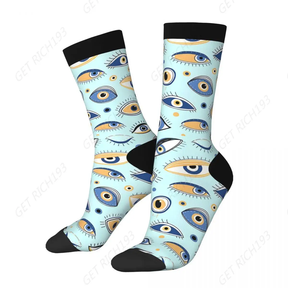 

Unisex Men Socks Eyes Pattern Eye Stockings All Seasons Fashion Warm Soft Socks Design Skateboard Non Skid Socks