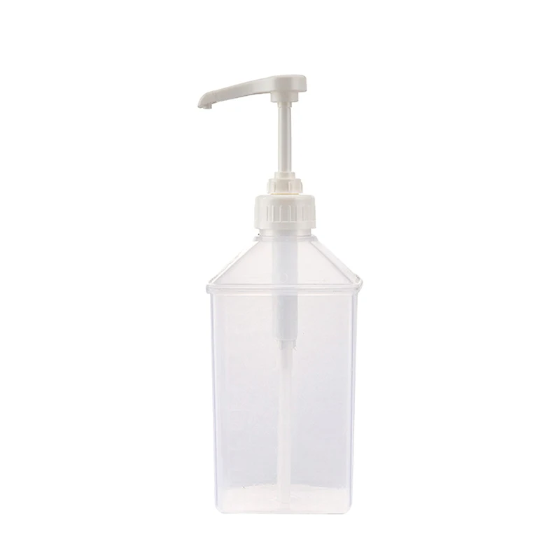 Syrup Dispenser Useful 1100ml Multi-Function Liquid Pump Hand Pressure Fructose Quantitative Syrup Squeeze Honey Plastic Bottle