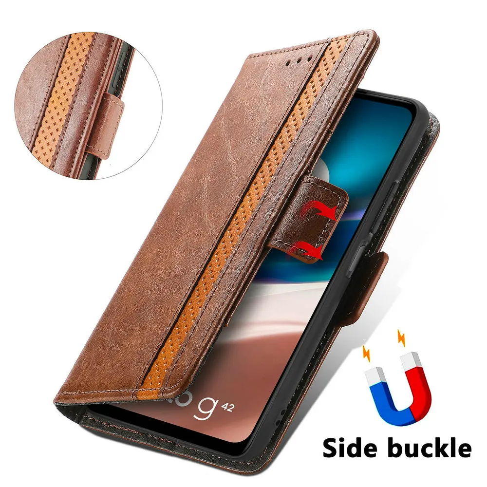 For Motorola Moto G57 Power Luxury Case Texture Wallet Pocket Capa Motorola G56 G84 G85 G86 Leather 360 Protect E14 E32 S Funda