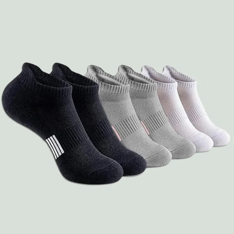 

5 Pairs Running Comfort Cushioned Sport Socks Sweat-absorbing and Breathable 2024 New Socks Ankle Socks Athletic No Show Socks