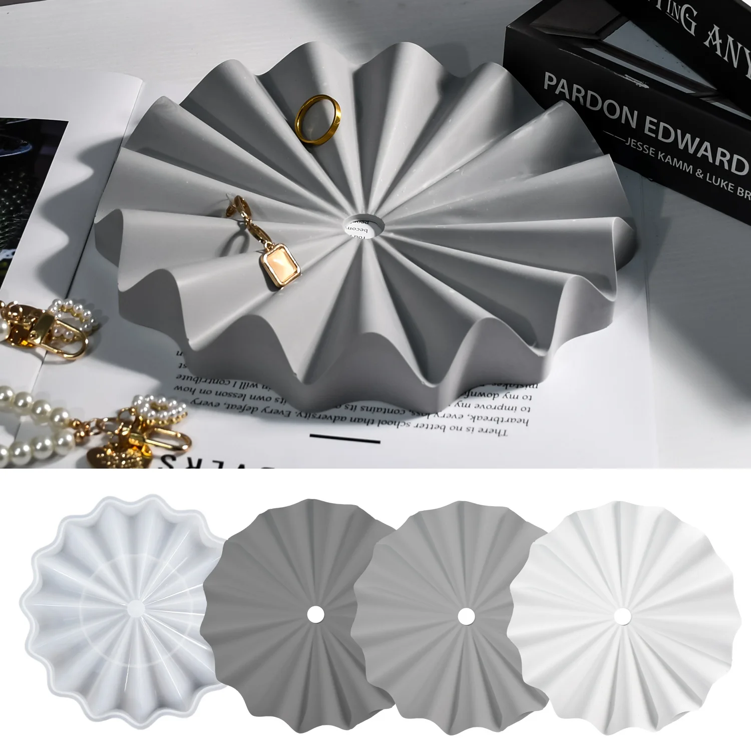 

Wave-draining Silicone Tray Mold, Diy Epoxy Resin Mold, Home Ins Wind Plate Silicone Mold