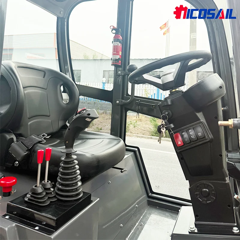 Minicargador telescópico con motor diésel, minicargador frontal multifuncional portátil con certificación EPA